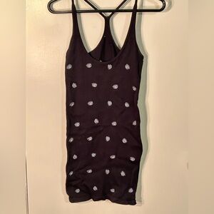 Girls Tank top Dress, small, black with eye pattern
